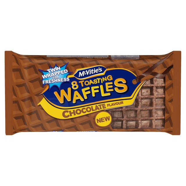 McVitie's chocolate flavour toasting waffles 8 x 28g multipack, imported from the UK