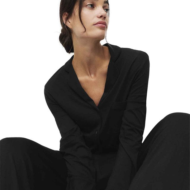 M&S Women's Cotton Modal Revere Pyjama Set L, imported from the UK