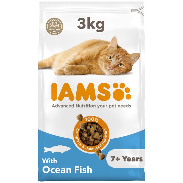 IAMS dry cat food ocean fish 3kg, UK version