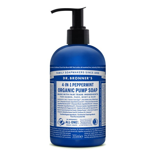 Dr. Bronner's peppermint liquid soap 355ml - British product