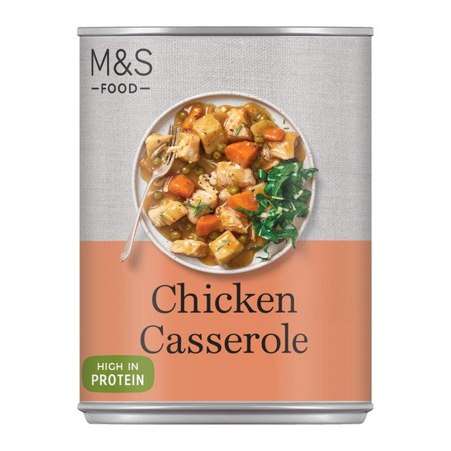 M&S chicken casserole with vegetables 400g tin, imported from the UK