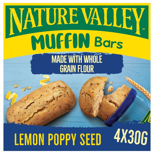 Nature Valley lemon poppy seed bars 4x30g imported from the UK