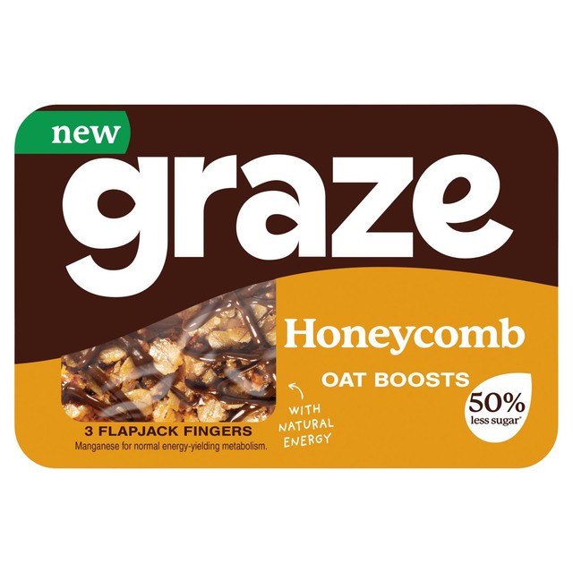 Graze Honeycomb Oat Boosts Flapjack snack bar 46g, UK version