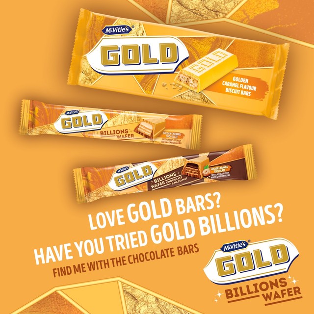 McVitie's gold caramel biscuit bars 14 bars, imported from the UK