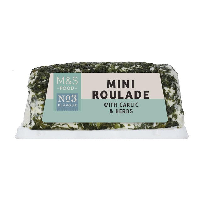M&S cheese roulade with garlic and herbs 125g, imported from the UK