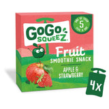 GoGo squeeZ apple strawberry fruit smoothie snack 4 x 90g, UK version