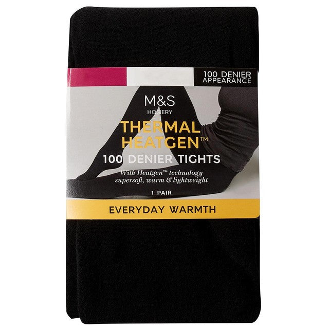 M&S Thermal Heatgen Opaque Tights Black M, imported from the UK