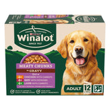Winalot Meaty Chunks wet dog food pouches 12 x 100g (British brand)