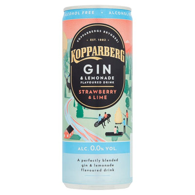 Kopparberg Alcohol Free Strawberry Gin with Lemonade Sparkling Drink 250ml