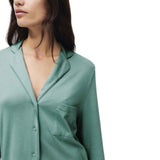 M&S women's cotton modal revere pyjama set green XS, imported from the UK