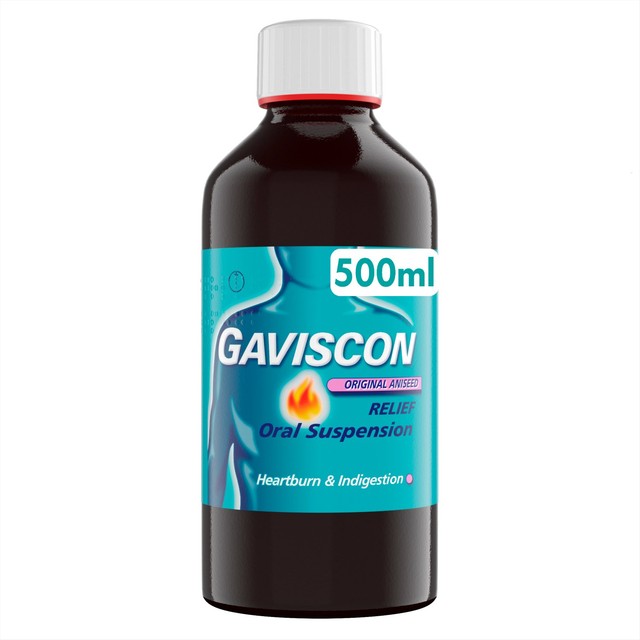 Gaviscon Original Aniseed antacid liquid 500ml, UK version