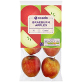 Ocado Braeburn apples 6 per pack, imported from the UK
