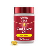 Seven Seas Cod Liver Oil Omega-3 Vitamin D 60 Capsules (British brand)