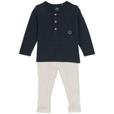 M&S long sleeve jersey outfit navy 3-6 months, imported from the UK
