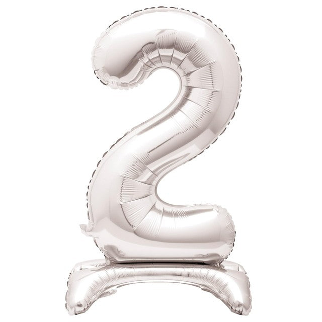 Unique Party silver foil number 2 balloon 76cm, UK version