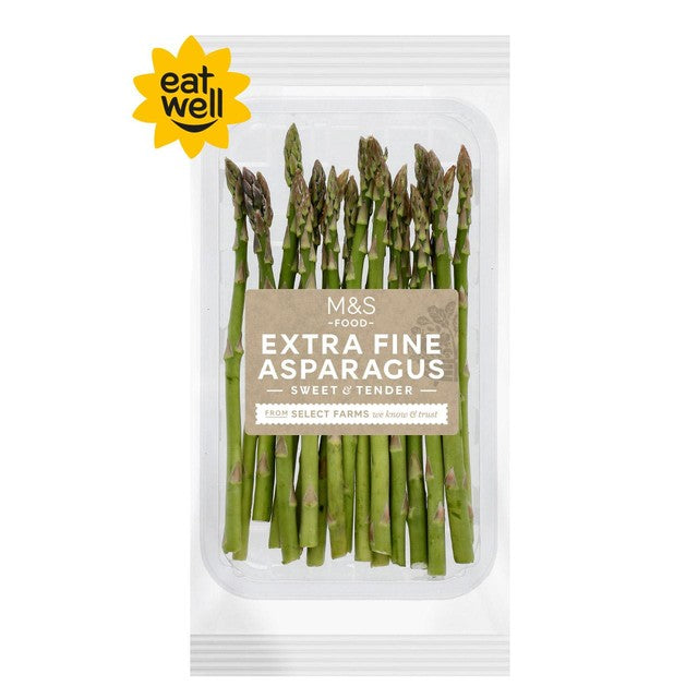 M&S extra fine asparagus 110g, imported from the UK