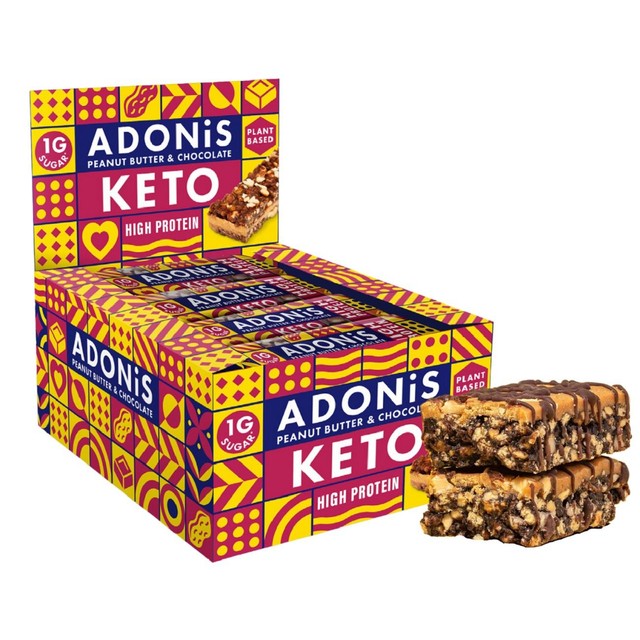 Adonis peanut butter keto protein bar 16 x 45g - British product
