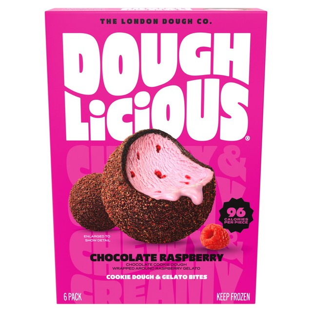 Doughlicious chocolate raspberry cookie dough gelato bites 192g - British product