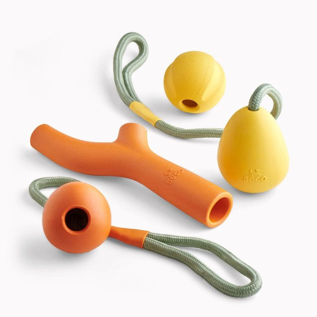 Beco Pets Natural Rubber Slinger Ball yellow - British product