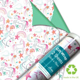 Deva Designs unicorn gift wrap sheets 2 sheets (British brand)
