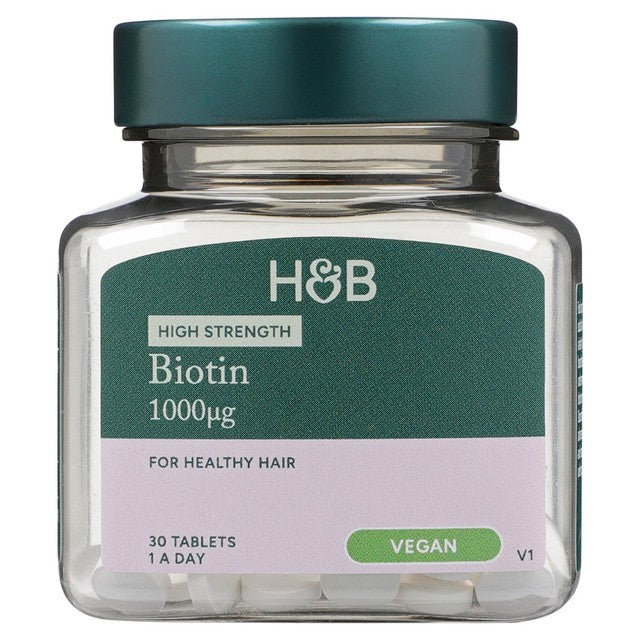 Holland & Barrett High Strength Biotin Vegan Tablets 30 Tablets, UK version