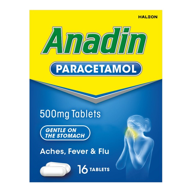 Anadin paracetamol pain relief tablets 16s - British product