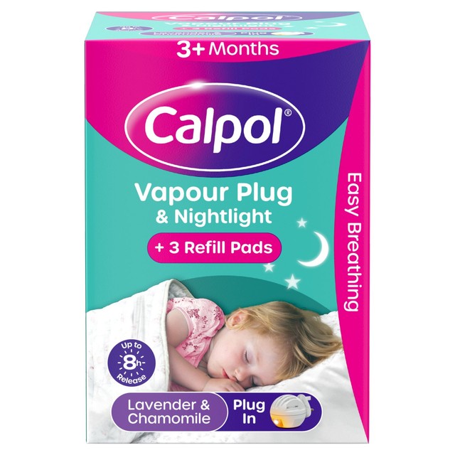 Calpol Vapour Plug and Nightlight Lavender Chamomile 3 Pads - British product