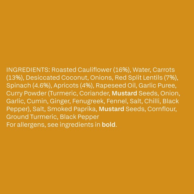 Plants Cauliflower & Lentil Dhal frozen ready meal 300g - British product