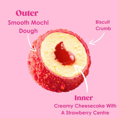Little Moons Jordbær & Mascarpone Mochi Ostekakebiter 120g