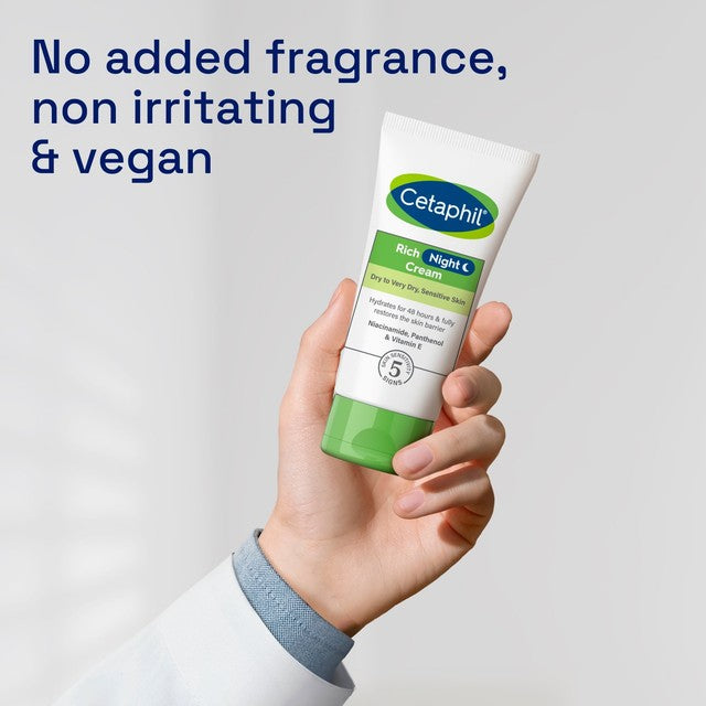 Cetaphil Rich Night Cream moisturiser 50g, imported from the UK