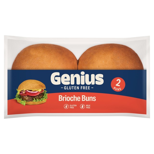 Genius gluten free brioche burger buns 2 per pack, UK version
