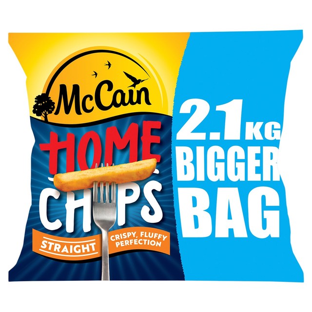 McCain Home Chips Straight Cut frozen potato chips 2.1kg, imported from the UK