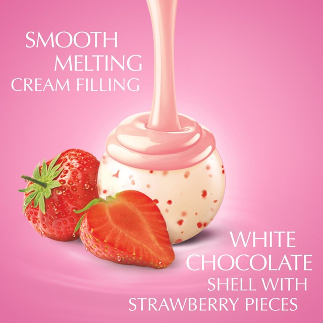 Lindt Strawberries & Cream chocolate truffles 200g, UK version