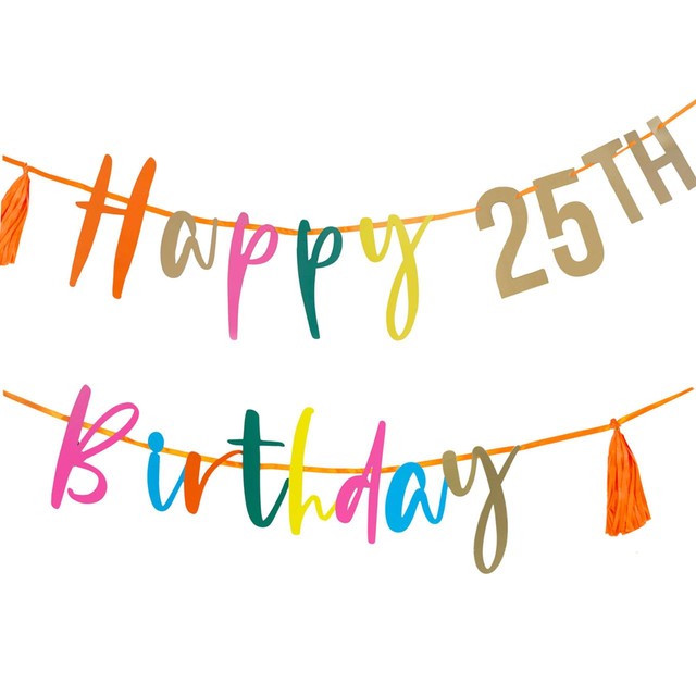 Talking Tables Birthday Garland Metallic Gold 2.5m (British brand)