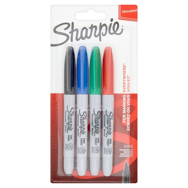 Sharpie permanent marker assorted 4-pack (British brand)