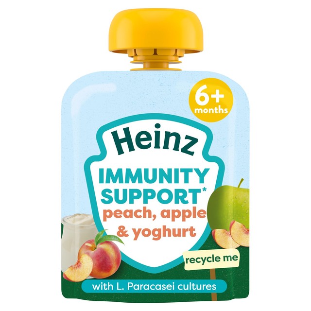 Heinz baby food pouch peach and yoghurt with apple 85g, UK version