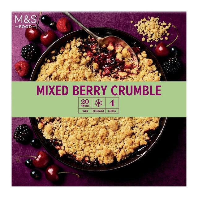 M&S Mixed Berry Crumble 500g, imported from the UK