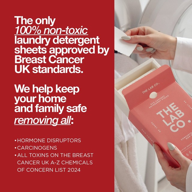 The Lab Co. non-bio laundry detergent sheets with energising scent for 64 loads (British brand)
