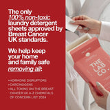The Lab Co. non-bio laundry detergent sheets with energising scent for 64 loads (British brand)