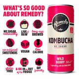 Remedy kombucha wild berry 4 x 330ml multipack, imported from the UK