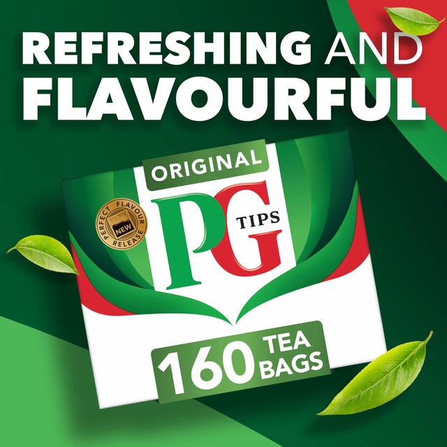 PG Tips original black tea bags 160 count, imported from the UK