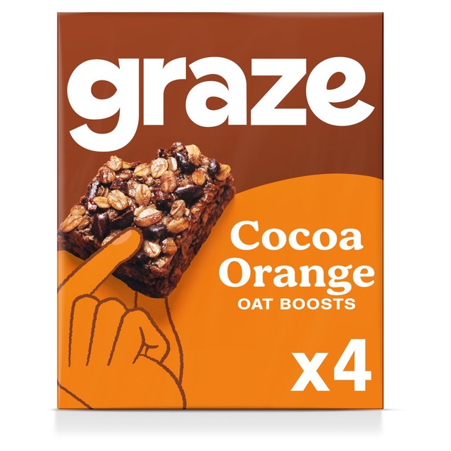 Graze Cocoa Orange Oat Boosts flapjack 4 x 30g, UK version