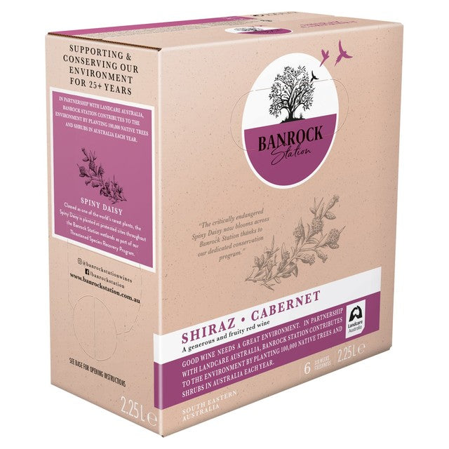 Banrock Station Shiraz Cabernet boxed red wine 2.25L - British product