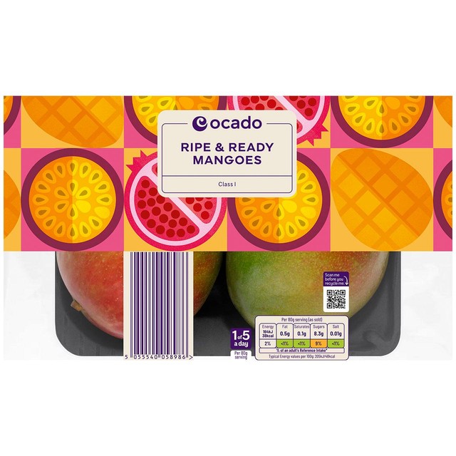 Ocado Ripe & Ready mangoes twin pack, imported from the UK