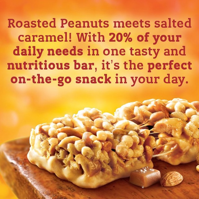 Nature Valley Protein Salted Caramel Nut Cereal Bars 4 x 40g, imported from the UK