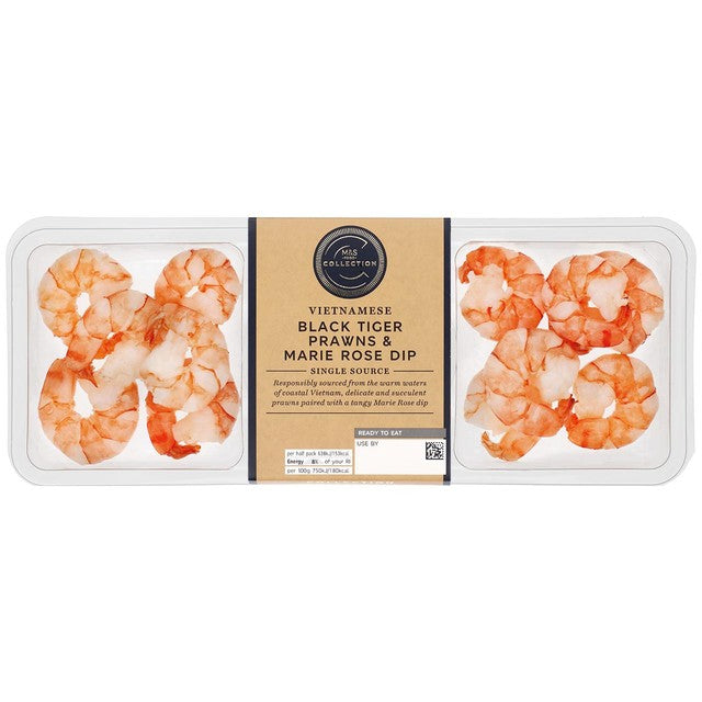 M&S prawns and Marie Rose dip 170g, imported from the UK
