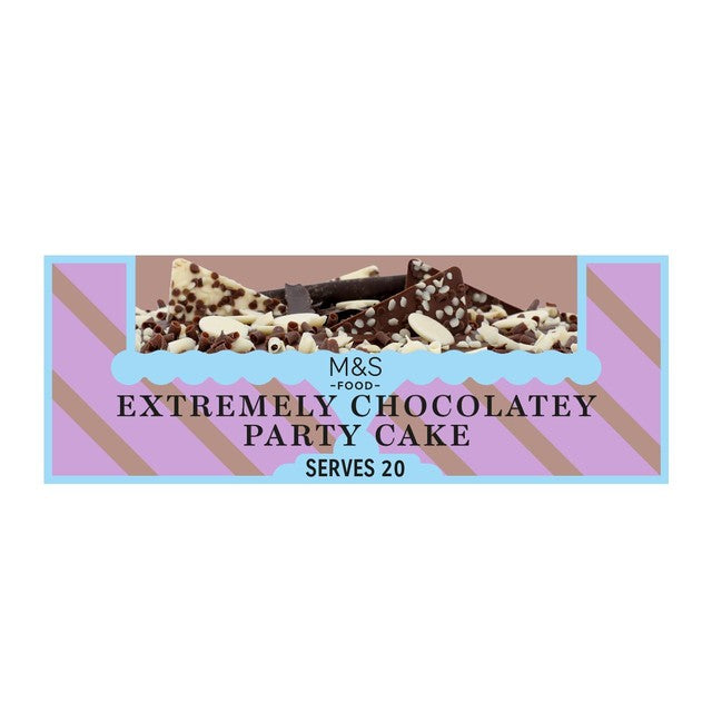 M&S Extremely Chocolatey Party Cake 1.5kg, imported from the UK