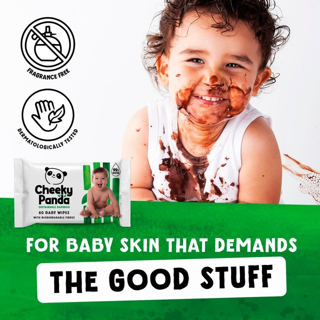 The Cheeky Panda unscented baby wipes 60 wipes (British brand)