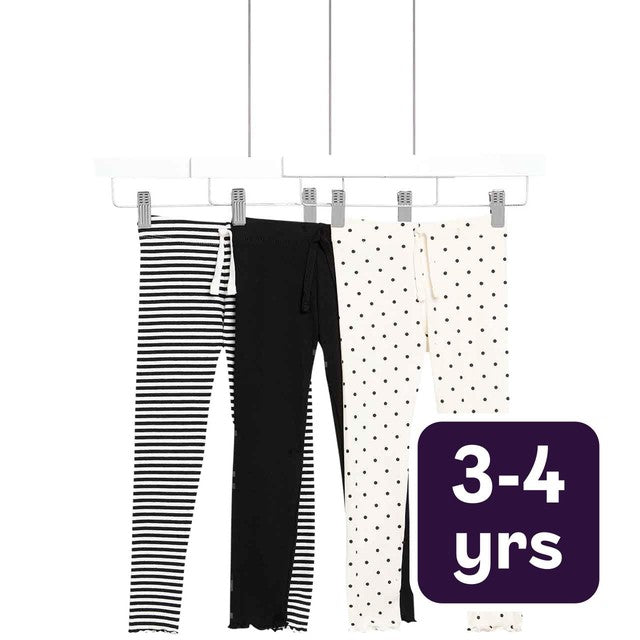 M&S Polka Dot/Stripe Children's T-Shirt Carbon 3-4 Years, imported from the UK