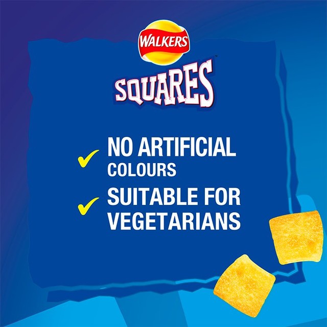 Walkers Squares variety pack potato snacks 6 x 22g (British brand)